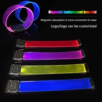Bracelet lumineux magnétique en vinyle à LED, idéal pour les fêtes, concerts, KTV, accessoires d'ambiance, lumières colorées pour la cheerleading – Fournisseur direct usine