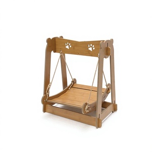 Hamac pour chat en MDF avec placage en bois, assemblage sans outil (K/D), avec corde en chanvre - Product Image 5