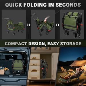 <span class=keywords><strong>Carrito</strong></span> Plegable 2 en 1, Silla Lounge, <span class=keywords><strong>Carrito</strong></span> Utilitario Resistente para Exteriores, Capacidad de 400 Libras, para Campamento, <span class=keywords><strong>Playa</strong></span>, Picnic, Viajes - Product Image 5
