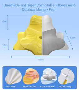 Bantal leher serviks 2-in-1 untuk bantal keren pereda nyeri leher bantal bulat bisa dilepas untuk traksi leher penopang Lumbar punggung - Product Image 3