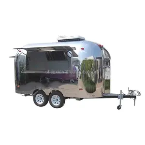 JX-BT400 buy china best bbq&burger&coffee catering airstream stainless steel mobile fast food truck design for sale