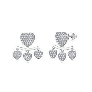 Ruizuan Sterling <b>Jewellery</b> Summer Heart Earring Jewelry Bulk Wholesale Small Sier Earrings Moissanite Cluster - Product Image 3