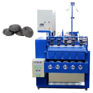 Hoge Produceren Capaciteit Roestvrij Staaldraad 0.13Mm Keuken Schotel Schuursponsje Scrubber Making Machine Met 6 Draad 6Bal