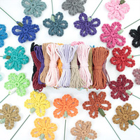Kit de macramé édition limitée Saint-Valentin Noël, fleur à 5 pétales, DIY, décoration 3D pour la maison, cadeau fait main, tutoriel pour débutants, fibre de polyester