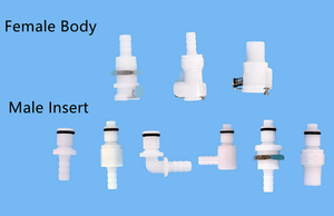 1/8" Flow NPT In Line Pipe Fittings Valved Quick Disconnect Female Coupling Body Plastic Hose Fittings With Thread