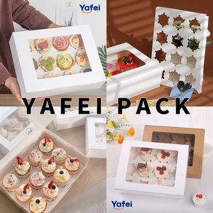 Grosir ramah lingkungan donat makanan penutup kertas kartun pesta kustom Logo kemasan Cupcake kotak - Product Image 4