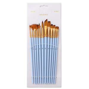 Ensemble de 10 pinceaux pour peinture acrylique, huile, aquarelle, emballés sur carte - Product Image 1