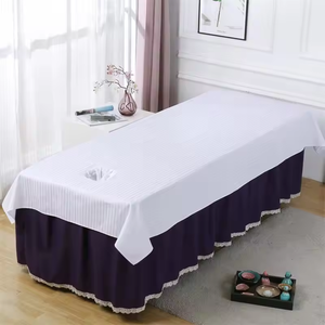 <span class=keywords><strong>Drap</strong></span> plat rayé en coton pour table <span class=keywords><strong>de</strong></span> <span class=keywords><strong>massage</strong></span> avec trou pour le visage, plusieurs tailles, couleur unie, pour salon <span class=keywords><strong>de</strong></span> beauté et spa - Product Image 1
