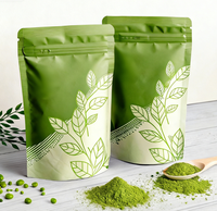 Sacs refermables en plastique découpés sur mesure, imprimés, résistants aux odeurs, à poser, 3,5 g, emballage alimentaire, sachets en mylar pour poudre de matcha