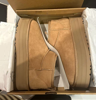 Chaussures d'hiver de luxe pour l'extérieur, bottes de neige avec doublure intérieure épaisse, semelle épaisse et chaude, chaussures en coton, semelles en caoutchouc, bottes de neige de marque de créateur
