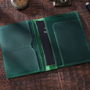 Custom Logo Crazy Horse Leather Travel Passport Cover Bifold Wallet Genuine Leather Passport Holder - Product Image 4