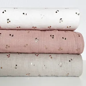 Seersucker impresión orgánica 100% tela de algodón, material de Manta, mariposa, Burbuja, bebé, gran oferta