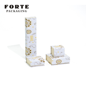 FORTE Ivory Leatherette Paper Handmade Jewelry Boxes 7x9cm with Custom Logo Luxury Packaging Rigid <b>Shipping</b> <b>Box</b> - Product Image 5