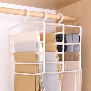 Cintres <span class=keywords><strong>pour</strong></span> pantalons Gain de place Cintres en plastique à 5 niveaux Organisateurs de placard antidérapants et rangement <span class=keywords><strong>pour</strong></span> jupe de pantalon - Product Image 2