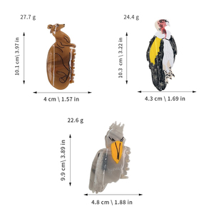 Hỗ trợ tùy chỉnh Retro Kangaroo shoebill cò Acetate Clip tóc cao cấp mới động vật phim hoạt hình móng vuốt tóc cho phụ nữ - Product Image 2