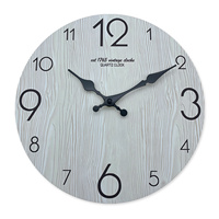 Indicateur d'avion créatif de 14 pouces Horloge murale en bois MDF Horloge à quartz silencieuse moderne à face unique pour la décoration du salon