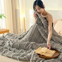 Jacquard Nap Raschel Decke einfarbig anti statisch Modern 100% Polyester Mutter-Kind Design Winter maschinen wasch bar Büro