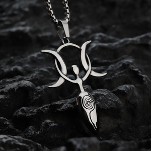 Yunnique – collier avec pendentif en acier inoxydable pour hommes, déesse de la lune, design géométrique, asymétrie, bijoux à la mode - Product Image 4