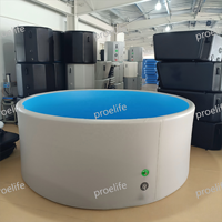 PROELIFE Baignoires gonflables modernes à double couche en bâche PVC pour 2 à 4 personnes, bain de glace extérieur autonome, spa de récupération