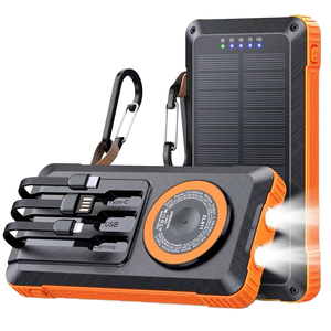 Factory Wholesale Outdoor Portable Charging <b>Cable</b> 10W Wireless Fast Charge Large Capacity PD 20W Solar Power Double USB <b>Type</b>-<b>C</b> - Product Image 1