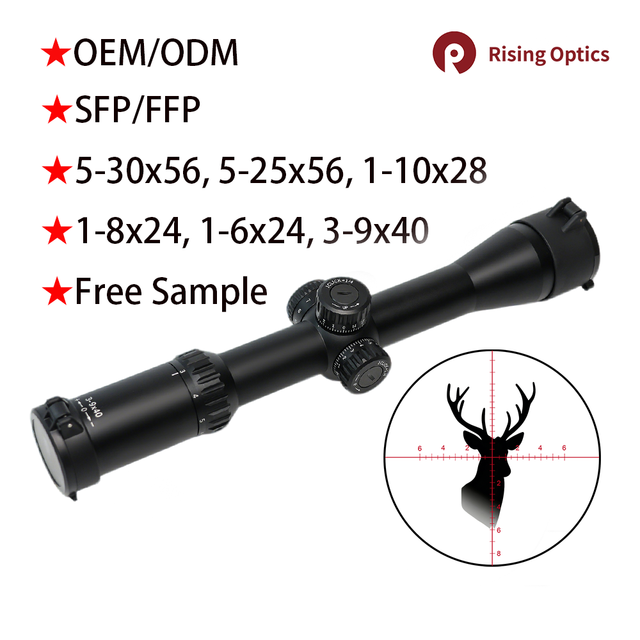 Cuinfi 3-9x40 30mm SFP Aluminum Alloy Hunting Scope 11 Levels Red Illumination Edge-to-Edge Metal Wire Reticle Fully