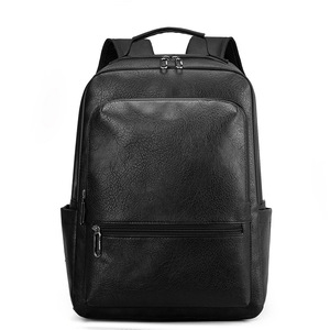 Cross-Border Unisex PU Leather Large-Capacity Business Commute Outdoor Travel Computer <strong>Backpack</strong> Zipper Fits 16-Inch <strong>Laptop</strong> - Product Image 5