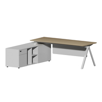 Bureau de direction moderne et luxueux pour patron ou manager, avec fonction extensible et panneau en bois