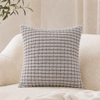 Housses de siège et oreillers pour hôtels, gris clair, motif granulaire, en velours côtelé, housses de coussin, textile de maison, taie d'oreiller pour lit