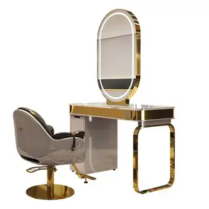 Beauty Salon Ironing Table Mirror Combination Hairdresser Mirror Barbershop Bridal Shop Professional Makeup Table