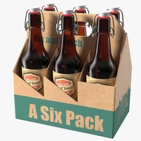 Boîte de transport portable en carton ondulé avec poignée, logo personnalisé, écologique, avec doublure en éponge, lot de 4, pour vin et boissons, avec gaufrage