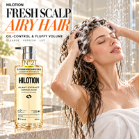 Shampoo à l'acide aminé HILOTION 485ml, contrôle du sébum, protéines hydrolysées, volume moelleux, extrait botanique, shampooing nettoyant en profondeur