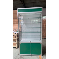 Vitrine de présentation pour bijoux avec miroir, éclairage LED, en alliage de titane et verre trempé, taille personnalisable