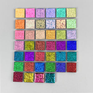 Poudre de maquillage chimique personnalisée MLM, 40 couleurs, paillettes, imperméable, fard à paupières métallique pressé, marque privée, chrome magnétique - Product Image 1