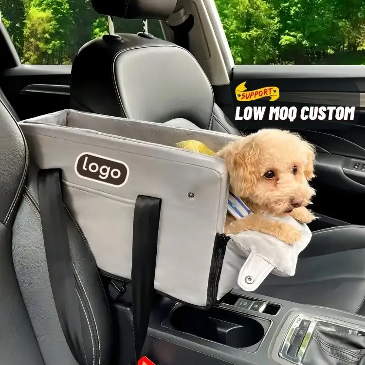 GeerDuo Pet portátil impermeable interactivo lavable perro coche consola reposabrazos asiento elevador portador de viaje para viajes