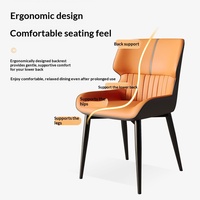 Chaise de salle à manger en métal de style nordique, pour usage domestique, avec coussin moelleux et dossier haut, pour restaurant et hôtel