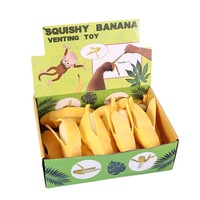 Bestverkochte rubberen afpelbare bananenknijper stressverlichter fidget slow rebound ventilerende fruitvormige speeltje voor kinderen om angst te verlichten