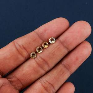 Cabujón de citrino natural Yashee, piedra redonda calibrada de 5x5 mm para fabricación de joyas, cristal curativo - Product Image 2