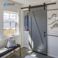 Nouveau design de porte de grange portes de grange isolées pièce de montage de cour en verre double 8 pieds grand coulissant en acier inoxydable à bas prix