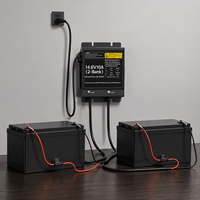 Chargeur de batterie LiFePO4 professionnel 14,6 V 10A à double banque IP65 étanche, charge rapide, pour applications marines et VR, cycle profond, certifié CE/FCC/ROHS