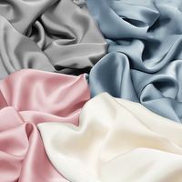 Tissu pour robe et chemisier en polyester 100% 75D, satiné, effet acétate, double face, anti-boulochage, teint, brillant mat, couleur unie