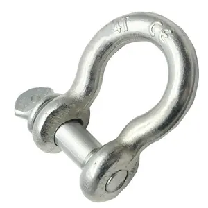 Hot Selling Bolt Type Silver Steel Galvanized Shackle For Heavy Industry