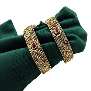 Glamorous Premium Quality Brass Gold Plated Moissanite Two Set Of Openable Bangles For Women & Girls For Wedding Wear Collection - Product Image 2