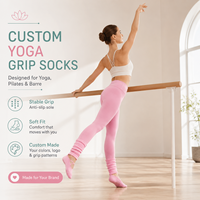 Chaussettes de yoga antidérapantes personnalisées avec logo, chaussettes de Pilates et de barre, chauffe-jambes style ballet, prix d'usine, faible MOQ, OEM ODM