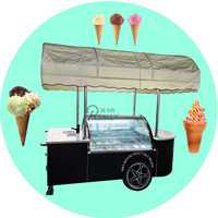 Tricycle électrique entièrement équipé pour la vente de crème glacée roulée pour aliments, vélo, camion, remorque, chariot, voiture avec roues de congélation