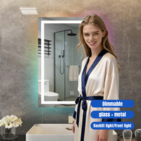 Miroir de salle de bain Joystar Factory 20x28 pouces Cyber-Glow RGB LED pour une décoration de style gaming et des salons modernes CE