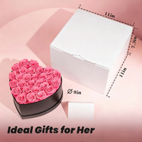 27 Roses Éternelles en Boîte Cœur – Livraison Express – Durée de Conservation de 2 Ans – Véritables Roses Éternelles pour Anniversaire Femme – Rose Chine