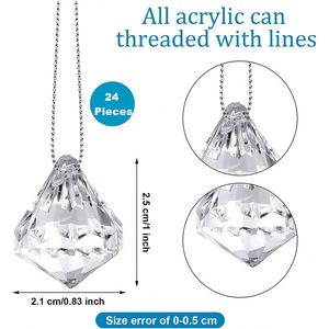 Lot de 24 pendentifs en cristal DIY, perles transparentes en acrylique, décorations de Noël, de mariage et de maison - Product Image 4