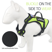Service harnais de gilet de chien réfléchissant avec patchs réglable harnais pour animaux de compagnie Oxford doux couche intérieure maille facile à contrôler grand chien