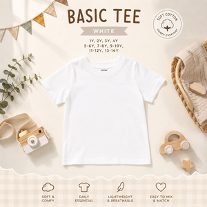 Camiseta blanca básica que combina tela de primera calidad, comodidad transpirable y suavidad ligera para niños activos en cualquier momento del día. - Product Image 3