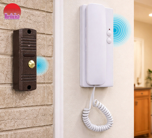 Kit Interphone Audio 2 Fils Mains Libres pour Porte, <span class=keywords><strong>Sonnette</strong></span> de Sécurité Domestique avec Contrôle d'Accès - Product Image 1